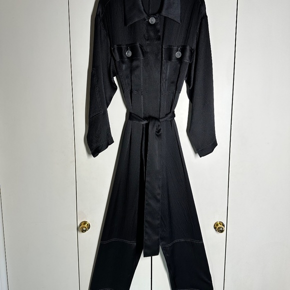 Beautiful black silk NO 6 STORE size 0 belted jumpsuit. - Picture 6 of 15